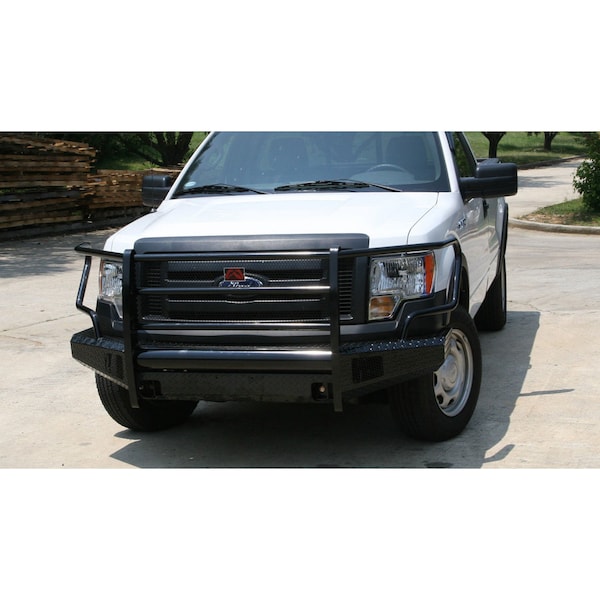 Fab Fours 18-C F150 BLACK STEEL FULL GRILL GUARD W/ TOW HOOKS FF18-K4560-1 - main